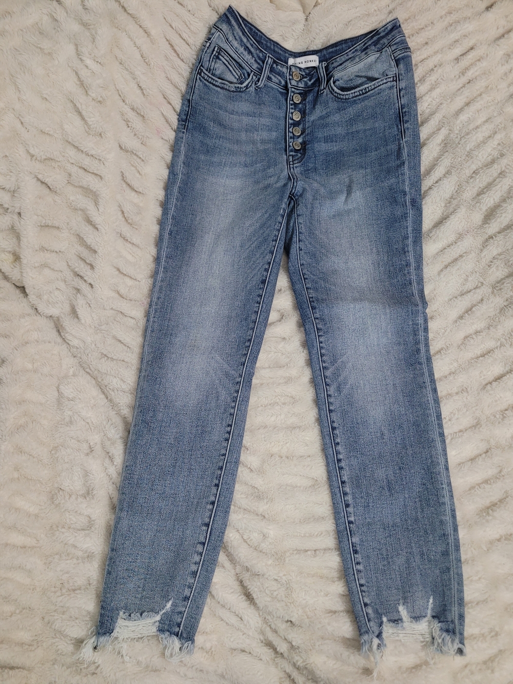 Flying Monkey Light Blue Skinny Jeans with Button-Fly